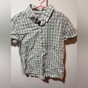 Kids' Green Checkered Button Down Shirt